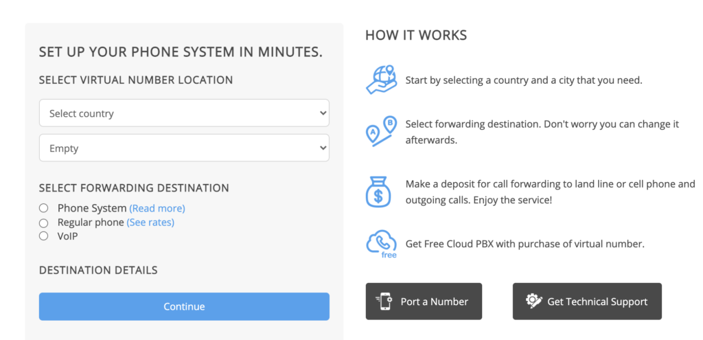 "SendMyCall" numerio pasirinkimas su vietovės ir šalies parinktimis